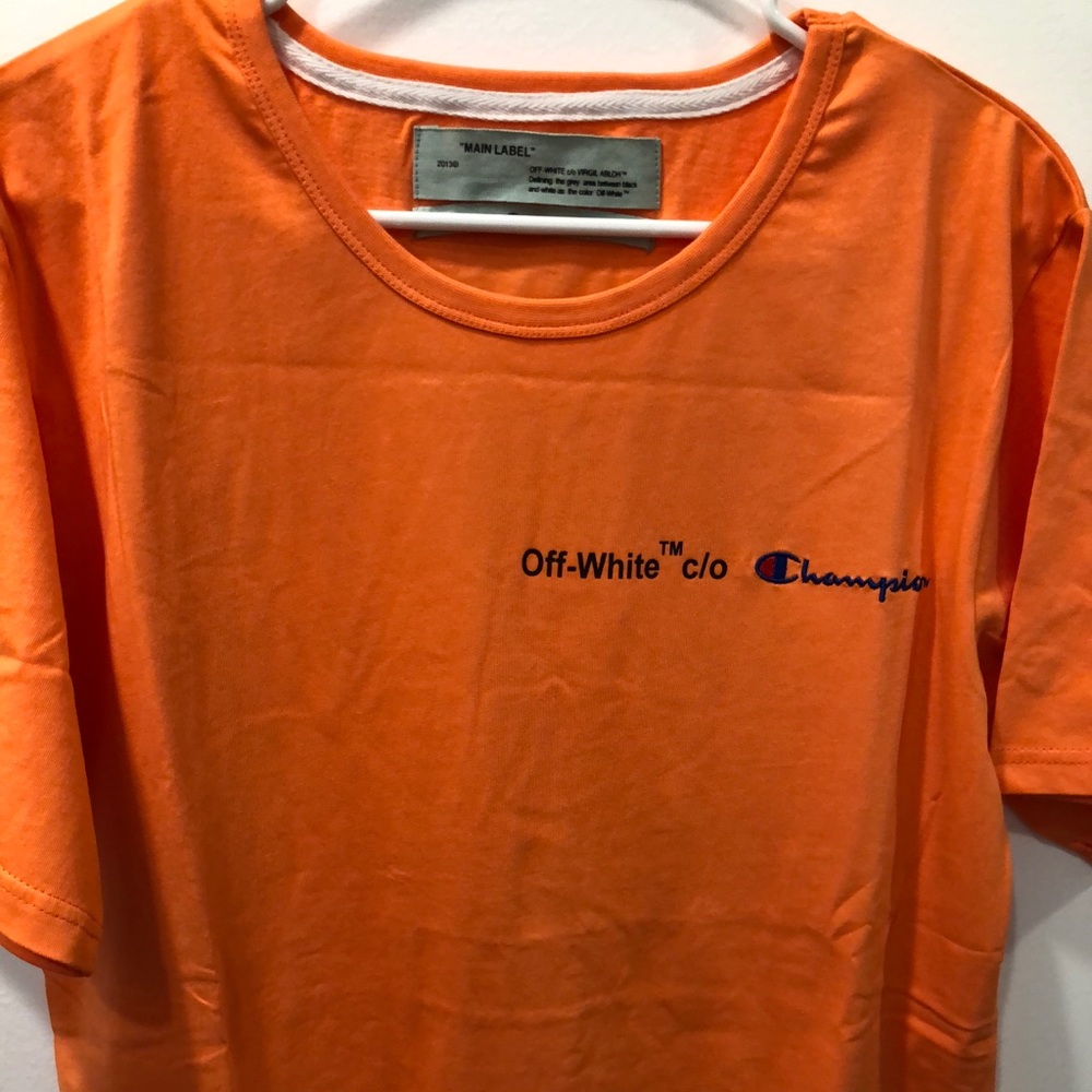 Orange Off-White x Champion Tee